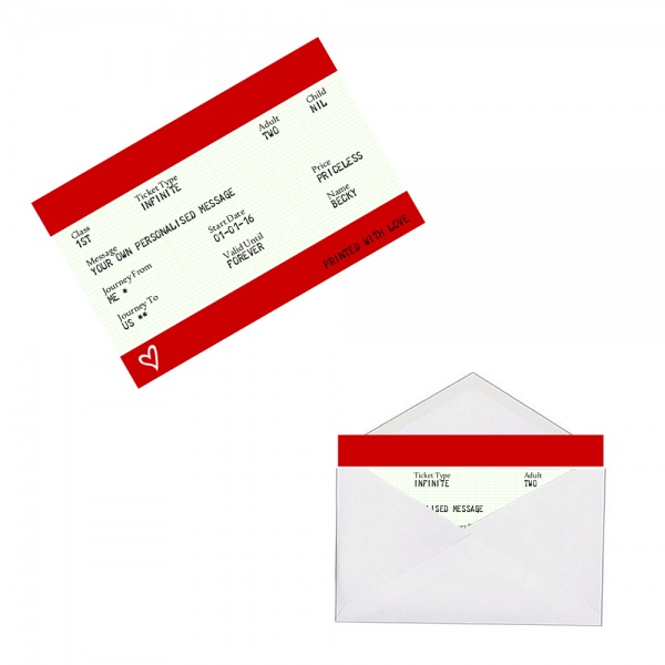 Personalised RED Train Ticket Metal Wallet / Purse Sentimental Card